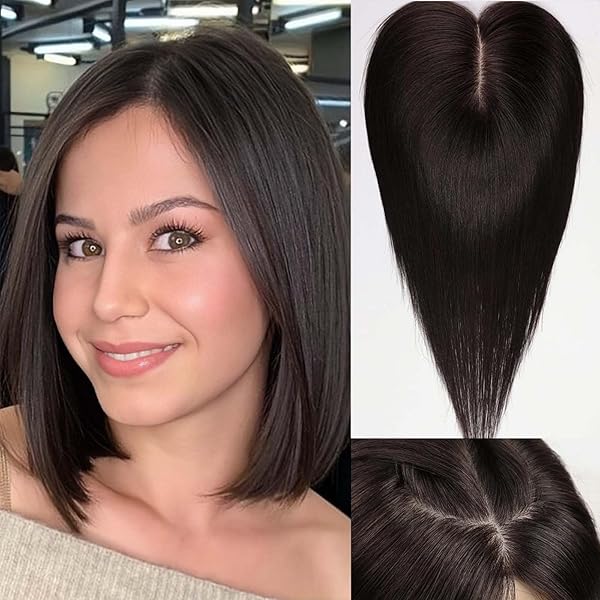 Straight Hair Topper for Crown Thinning – Natural Coverage at the Crown - VIVACROWN
