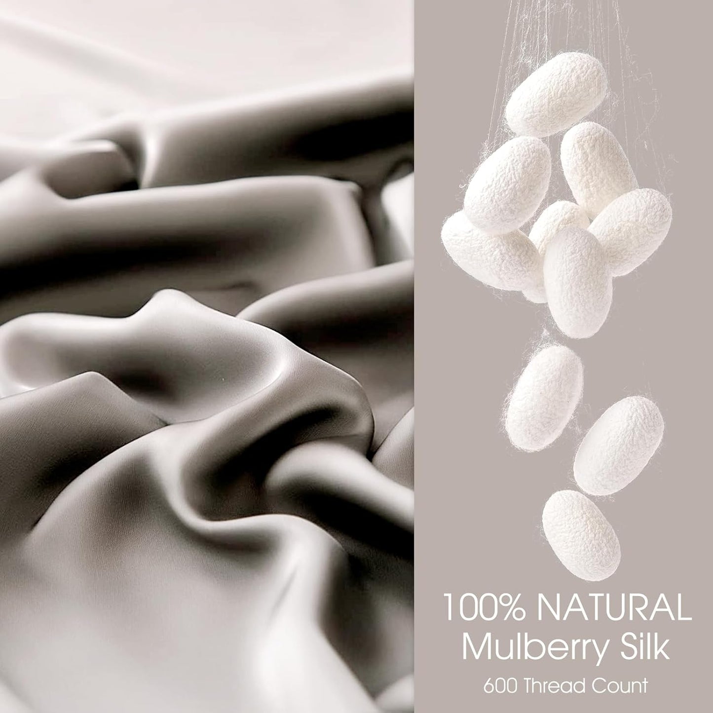 100% Silk Pillow Cases 2 Pack Silk Pillowcase for Hair and Skin Set of 2 Highest Grade 6A Silk Soft Breathable