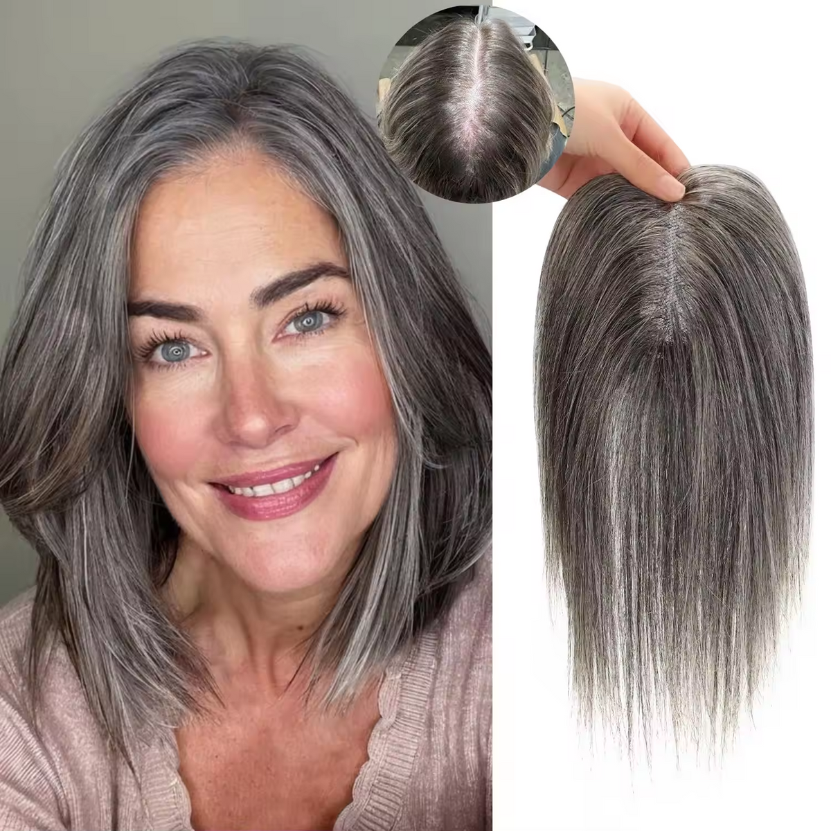Instant Crown Volume Invisible Hair Topper – Seamless Coverage for Thinning Hair