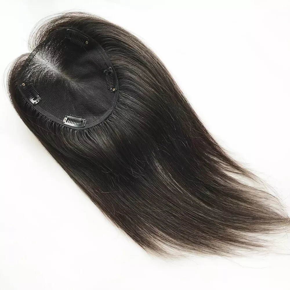 Best Breathable Real Hair Topper for Women Crown Topper No Bangs