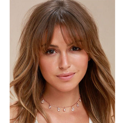 18-24 Inch 4 Clips Natural Hair Toppers with Bangs for Women Adding Hair Volume
