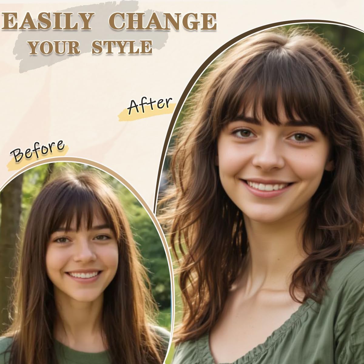 Hot Sale Premium Wavy Hair Topper With Bangs for Thinning Hair – Natural Looking Voluminous Human Hair
