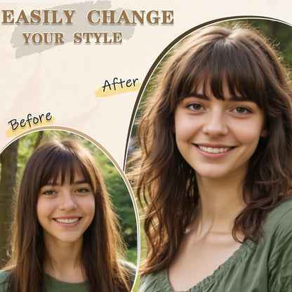Hot Sale Premium Wavy Hair Topper With Bangs for Thinning Hair – Natural Looking Voluminous Human Hair