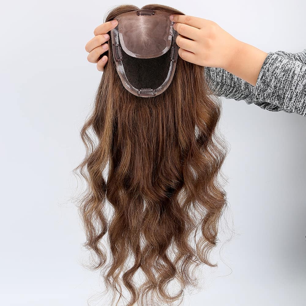 Hair Transformation with Beach Wavy Hair Toppers for Women