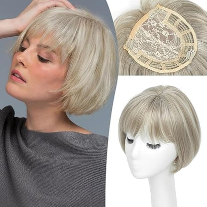 Breathable&Comfortable Hair Topper with Bangs for Women