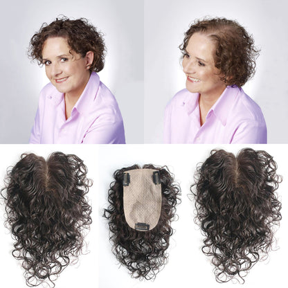 Natural Curly Hair Topper 100% Human Hair Lightweight And Breathable