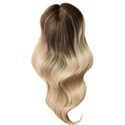 Mid-length Wavy Human Hair Topper for Thinning Hair