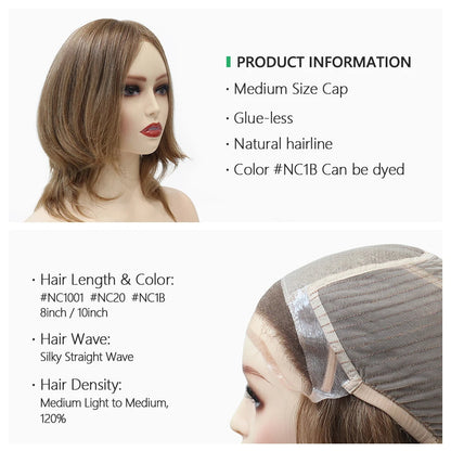100% European Virgin Hair Wig Silky Straight Short Human Hair French Lace Front Wigs