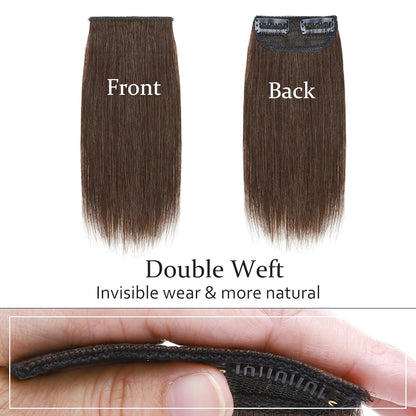 100% Human Hair Invisible Seamless Hair Pads Clip In Hair Extension Increase Hair Top Side Cover Hairpiece