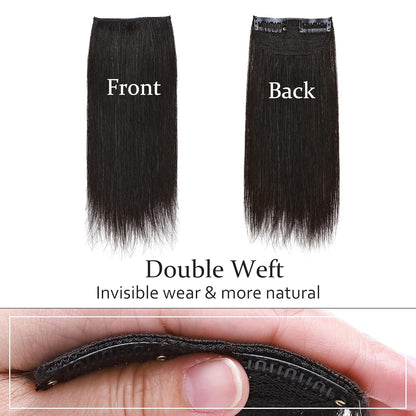 100% Human Hair Invisible Seamless Hair Pads Clip In Hair Extension Increase Hair Top Side Cover Hairpiece