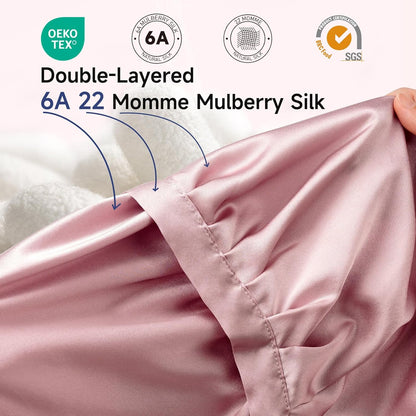 Mulberry Silk Bonnet for Sleeping Women, 22 Momme Double Layer Silk Hair Wrap