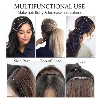 100% Human Hair Invisible Seamless Hair Pads Clip In Hair Extension Increase Hair Top Side Cover Hairpiece