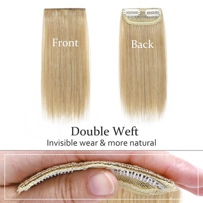 100% Human Hair Invisible Seamless Hair Pads Clip In Hair Extension Increase Hair Top Side Cover Hairpiece