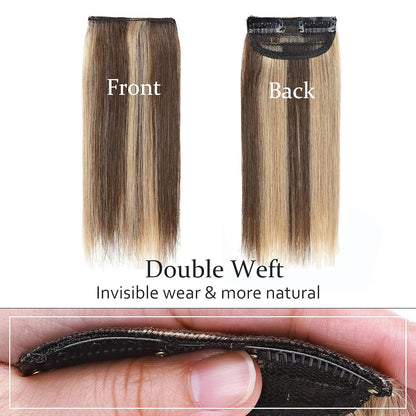 100% Human Hair Invisible Seamless Hair Pads Clip In Hair Extension Increase Hair Top Side Cover Hairpiece