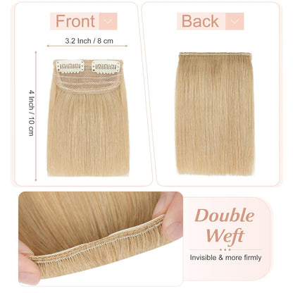 100% Human Hair Invisible Seamless Hair Pads Clip In Hair Extension Increase Hair Top Side Cover Hairpiece