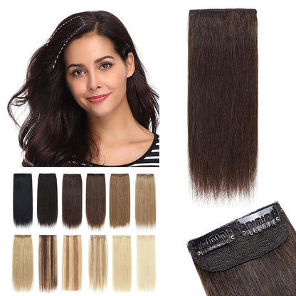 100% Human Hair Invisible Seamless Hair Pads Clip In Hair Extension Increase Hair Top Side Cover Hairpiece