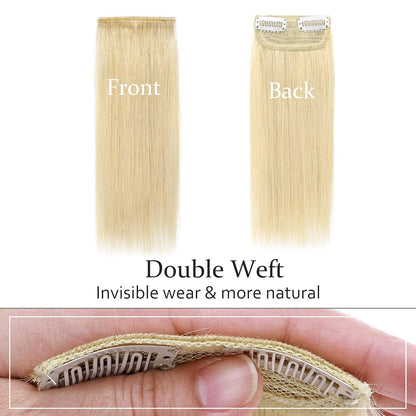 100% Human Hair Invisible Seamless Hair Pads Clip In Hair Extension Increase Hair Top Side Cover Hairpiece
