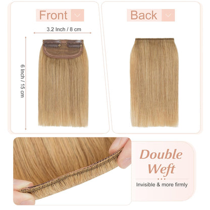 100% Human Hair Invisible Seamless Hair Pads Clip In Hair Extension Increase Hair Top Side Cover Hairpiece