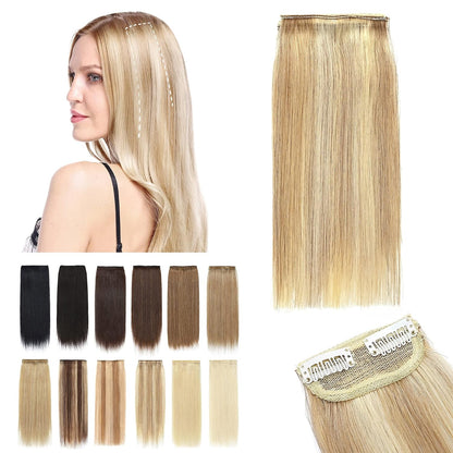 100% Human Hair Invisible Seamless Hair Pads Clip In Hair Extension Increase Hair Top Side Cover Hairpiece