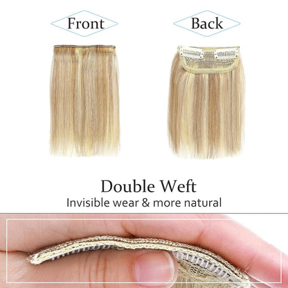 100% Human Hair Invisible Seamless Hair Pads Clip In Hair Extension Increase Hair Top Side Cover Hairpiece