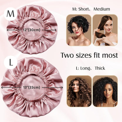 Double Layered 100% Silk Bonnet for Sleeping Women,  Pure Mulberry Silk Sleep Cap
