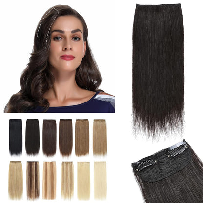 100% Human Hair Invisible Seamless Hair Pads Clip In Hair Extension Increase Hair Top Side Cover Hairpiece