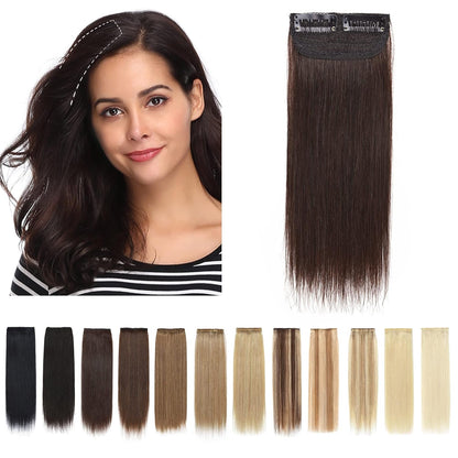 100% Human Hair Invisible Seamless Hair Pads Clip In Hair Extension Increase Hair Top Side Cover Hairpiece