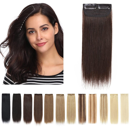 100% Human Hair Invisible Seamless Hair Pads Clip In Hair Extension Increase Hair Top Side Cover Hairpiece