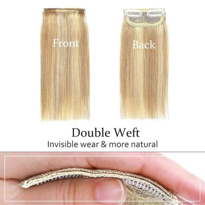 100% Human Hair Invisible Seamless Hair Pads Clip In Hair Extension Increase Hair Top Side Cover Hairpiece