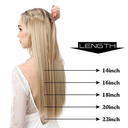 20 inch Ash Blonde Highlights Remy Human Halo Hair Extension Natural Hidden Wire