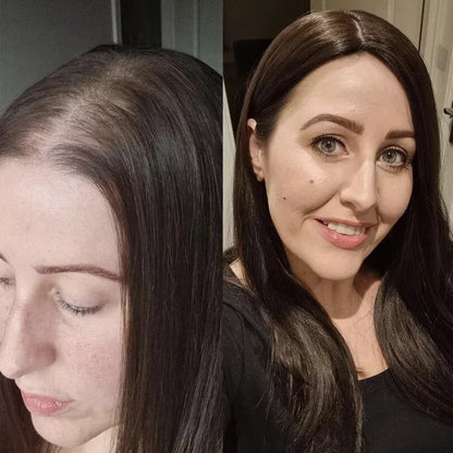 Summer Breathable Natural Straight Hair Topper For Women With Thinning Hair