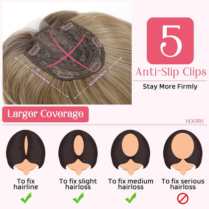 2025 Best Natual Hair Topper with Bangs for Thinning Hair