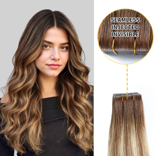 Seamless Hand-Tied Invisible Tape In Hair Extension 20Pcs Virgin Human Hair