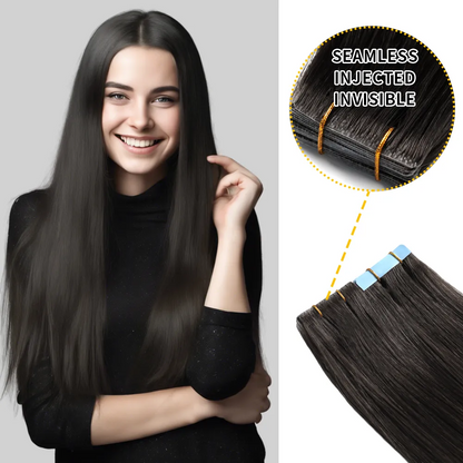 Seamless Hand-Tied Invisible Tape In Hair Extension 20Pcs Virgin Human Hair
