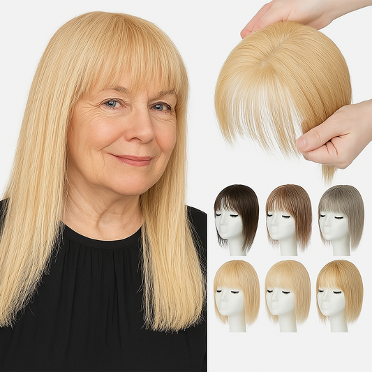 Hot Sale Breathable&comfortable Straight Hair Topper With Bangs For Thinning Hair