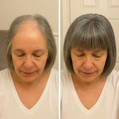Summer Breathable  Straight Hair Topper With Bangs For Thinning Hair