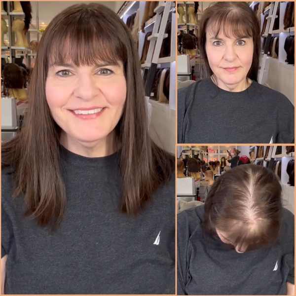 Hot Sale Comfortable&Breathable Straight Hair Topper With Bangs For Thinning Hair