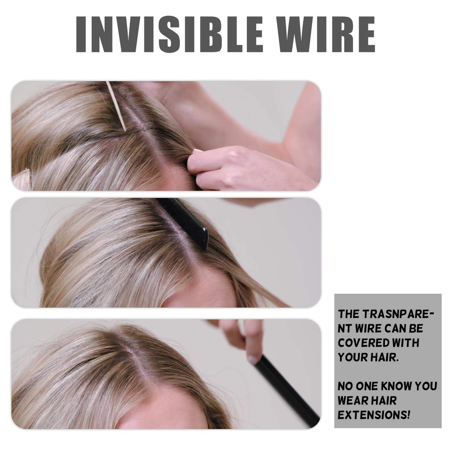 Hight Quality Halo Hair Extension Natural Hidden Wire Adjustable Transparent Wire