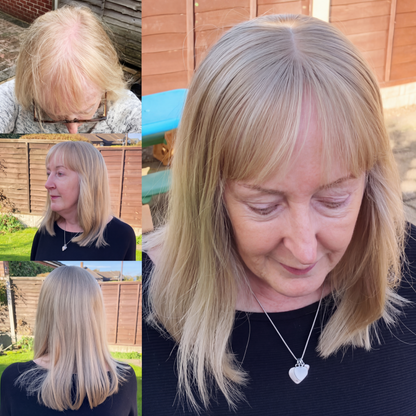 100% Virgin Remy Human Hair Topper with Natural Bangs