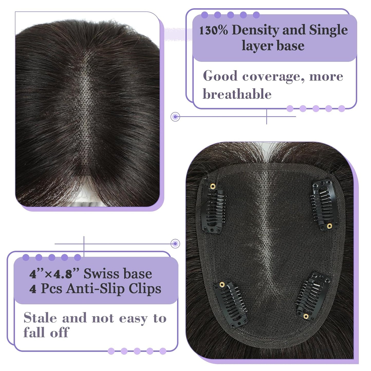 Hot Sale Free- Parted Stunning Design Straight Hair Topper without Bang🔥