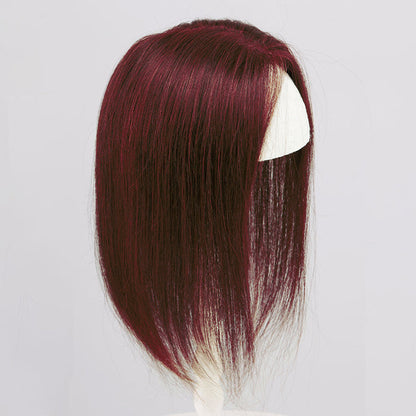Shoulder Length Grey Full Handtied Mono Base Human Hair Topper for Women
