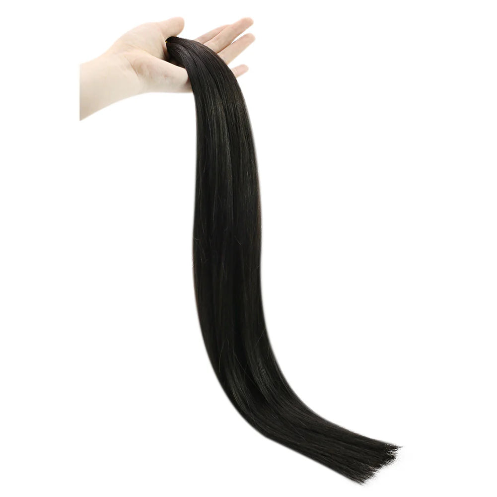 I Tip-  100% Real Human Hair I Tip Hair Extensions For Thin Hair Off Black (#1B)