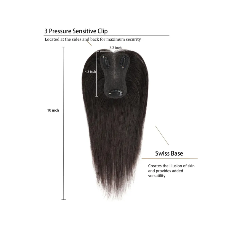 Real Straight Hair Topper for Women