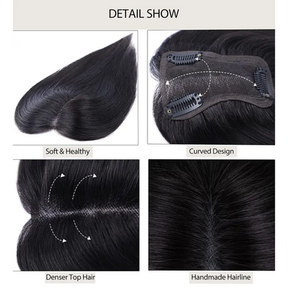 Real Straight Hair Topper for Women