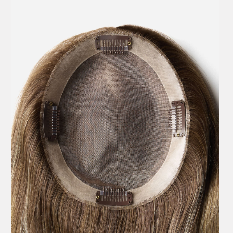 Ombre Balayage Human Hair Topper Without Bangs