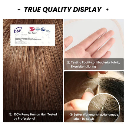 13*15CM Short Natural Hair Topper for Women Cover and Add Hair Volume for Thinning Hair
