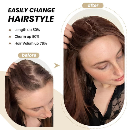 10*12CM Short Natural Hair Topper for Women Cover and Add Hair Volume for Thinning Hair