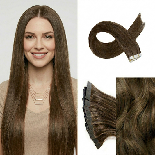 Straight Classic Tape-In Hair Extensions Color #2