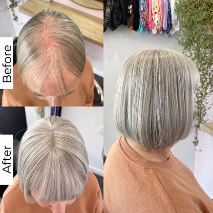 130% Density Clip-In Hair Topper for Thinning Crown-Instant Volume in Seconds.