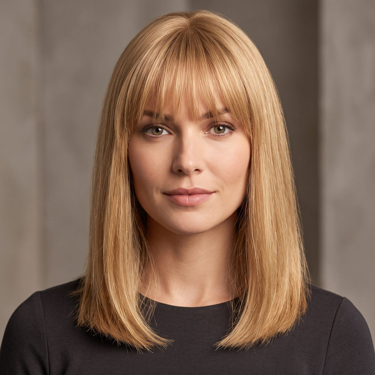 Straight Hair Topper with Bangs for Thinning Hair – Seamless Clip-in Crown Hairpiece for Women